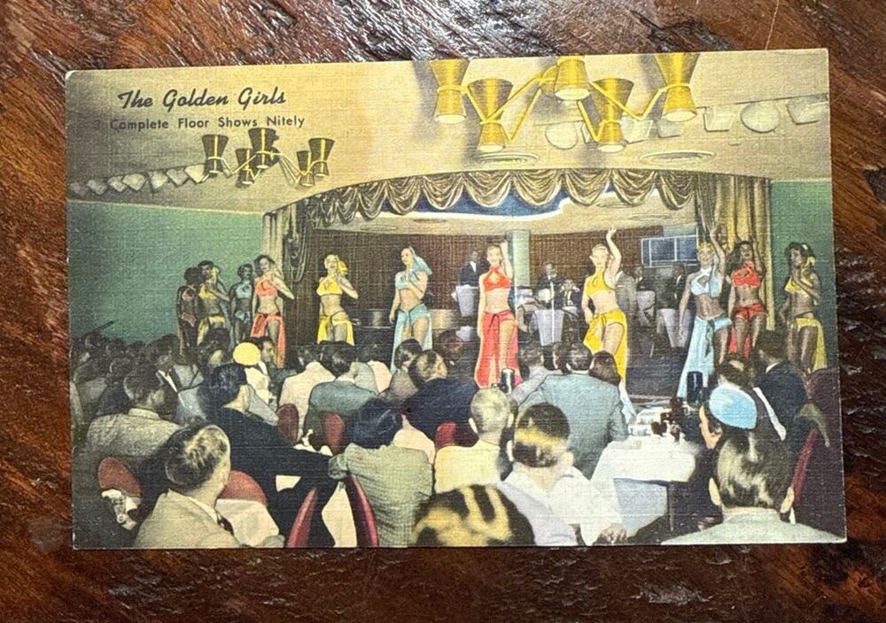 Vnt The Golden Girls Postcard Golden Bank Casino Gold Room Showgirls Autograph